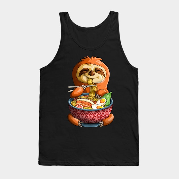 Kawaii Sloth Noodles Cute Anime Sloth Ramen Otaku Weeaboo Tank Top by Blink_Imprints10